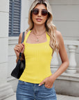 Solid Color Halter Neck Knit Cami