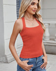 Solid Color Halter Neck Knit Cami