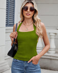 Solid Color Halter Neck Knit Cami