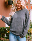 Round Neck Dropped Shoulder Sweatshirt