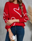 Angel Wings Heart Dropped Shoulder Long Sleeve Sweater