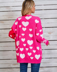 Angel Wings Heart Open Front Long Sleeve Cardigan