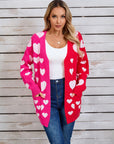 Angel Wings Heart Open Front Long Sleeve Cardigan