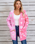 Angel Wings Heart Open Front Long Sleeve Cardigan