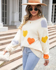 Angel Wings Heart Pattern Round Neck Long Sleeve Sweater