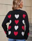 Angel Wings Heart Round Neck Long Sleeve Sweater