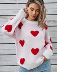 Angel Wings Heart Round Neck Long Sleeve Sweater