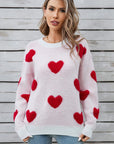 Angel Wings Heart Round Neck Long Sleeve Sweater