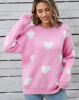 Angel Wings Heart Round Neck Long Sleeve Sweater