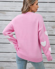 Angel Wings Heart Round Neck Long Sleeve Sweater