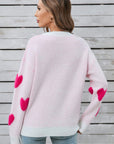 Angel Wings Heart Round Neck Long Sleeve Sweater