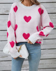 Angel Wings Heart Round Neck Long Sleeve Sweater