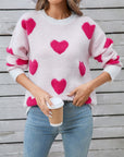 Angel Wings Heart Round Neck Long Sleeve Sweater