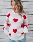 Angel Wings Heart Round Neck Long Sleeve Sweater