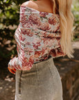 Floral Off-Shoulder Long Sleeve Bodysuit