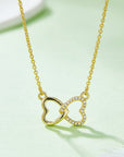 Moissanite 925 Sterling Silver Heart Bow Necklace