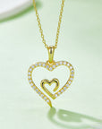 Moissanite 925 Sterling Silver Heart Pendant Necklace