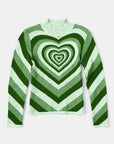 Heart Mock Neck Long Sleeve Sweater