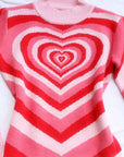 Heart Mock Neck Long Sleeve Sweater