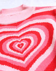 Heart Mock Neck Long Sleeve Sweater