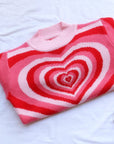 Heart Mock Neck Long Sleeve Sweater