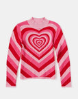 Heart Mock Neck Long Sleeve Sweater