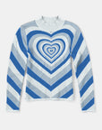 Heart Mock Neck Long Sleeve Sweater