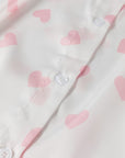 Heart Print Collared Neck Long Sleeve Shirt