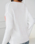 Heart V-Neck Long Sleeve Sweater