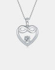 Moissanite 925 Sterling Silver Heart Necklace