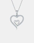 Moissanite 925 Sterling Silver Heart Pendant Necklace