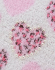 Pearl Detail Heart Round Neck Sweater