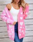 Angel Wings Heart Open Front Long Sleeve Cardigan