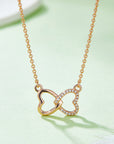 Moissanite 925 Sterling Silver Heart Bow Necklace