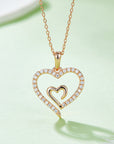 Moissanite 925 Sterling Silver Heart Pendant Necklace