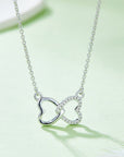 Moissanite 925 Sterling Silver Heart Bow Necklace