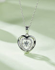 Moissanite 925 Sterling Silver Heart Necklace