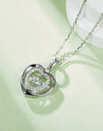 Moissanite 925 Sterling Silver Heart Necklace