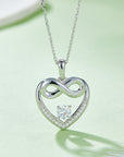 Moissanite 925 Sterling Silver Heart Necklace