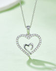 Moissanite 925 Sterling Silver Heart Pendant Necklace