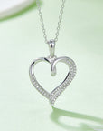 Moissanite 925 Sterling Silver Heart Shape Necklace