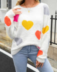 Angel Wings Heart Pattern Round Neck Long Sleeve Sweater