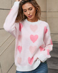 Angel Wings Heart Round Neck Long Sleeve Sweater