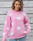 Angel Wings Heart Round Neck Long Sleeve Sweater