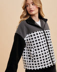 Annie Wear Plaid Zip Up Drop Shoulder Sherpa Jacket