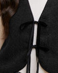 Annie Wear V-Neck Tie Detail Vest Coat