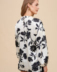 Annie Wear Frill Printed Balloon Sleeve Blouse