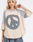 Mittoshop Peace Sign Patch Mineral Washed T-Shirt