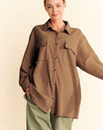 Davi & Dani Waffle-Knit Button Down Shirt