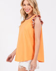 Ces Femme Contrast Striped Sleeveless Round Neck Top